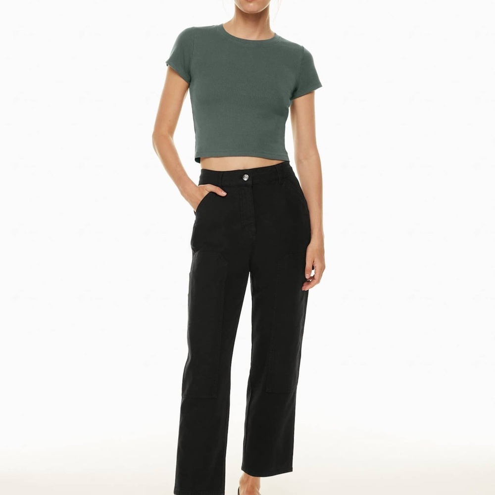Wilfred Free x Aritzia Brennan Knee Patch Utility High Rise Pants Womens 6 Black